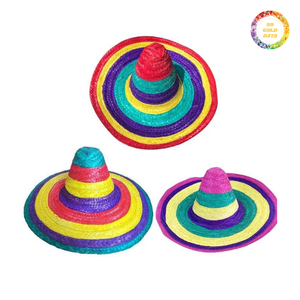 หมวกสานทรงโซมเบรโรปีกกว้างสไตล์เม็กซิกัน ทำมือ สำหรับงานเทศกาล ปาร์ตี้ ชายหาด ฤดูร้อน ขายส่ง รับผลิตแบบ OEM - Product Image 1