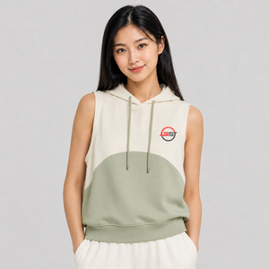 Premium Women <b>Sleeveless</b> <b>Hoodie</b> Custom Logo Soft Cotton Fleece Breathable Comfortable Casual Streetwear <b>Sleeveless</b> <b>Hoodie</b> - Product Image 1