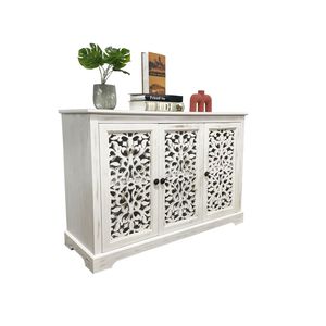 Mobiletto Vintage con 3 Ante Intagliate, Credenza per Cucina, Sala da Pranzo, Soggiorno, Buffet e Consolle - Product Image 5