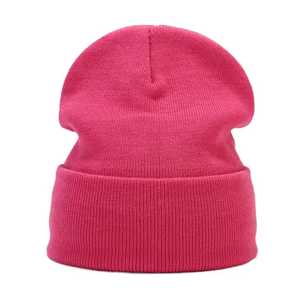 Gorro Unisex Rosa, Color Sólido, Gorro Casual de Invierno, Diseña Tu Propio Gorro - Product Image 1
