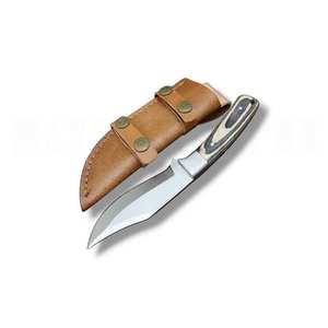 Couteau de poche pliant d'extérieur de haute qualité en acier Damas avec manche en os de chameau, lame droite et tranchante, pour camping, OEM ODM - Product Image 1