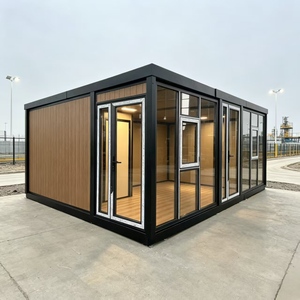 Maison conteneur pliable préfabriquée moderne et respirante 20FT, module d'habitation extensible à double aile, hôtel moderne du milieu du siècle, garantie 1 an - Product Image 2