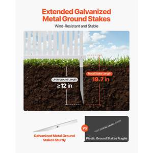 Pantalla de Privacidad para Exteriores de 2 Paneles, 36 x 45, Vinilo Blanco, para Aire Acondicionado, Valla, 19.7, Estacas para el Suelo, Equipo para Piscina, Pantallas para Puertas y Ventanas - Product Image 3