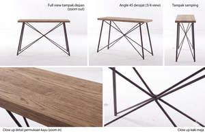 Table d'appoint en bois massif écologique et durable, finition naturelle, minimaliste, pour appartement, salon et mobilier d'hôtel - Product Image 6