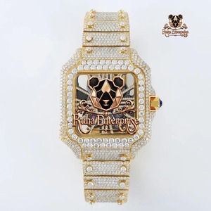Montre en diamant moissanite la plus vendue pour hommes, montre-bracelet de luxe tendance avec boîtier en acier inoxydable durable et bracelet réglable - Product Image 6