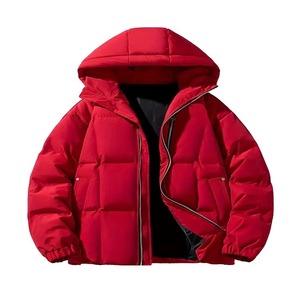 Factory Price Men's <b>Plus</b> <b>Size</b> Canvas Zipper Hooded Puffer <b>Jacket</b> Breathable <b>Waterproof</b> Lightweight Customized Design Printing - Product Image 1