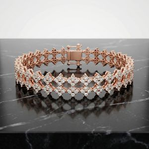 Bracelet à maillons en argent 925 classique pour femmes Zyorio Jewels, motif floral géométrique, design inspiré des fleurs contemporaines - Product Image 5