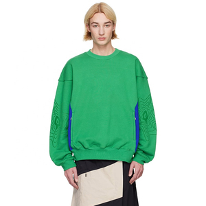 Sweat à capuche pull-over pour homme, 100% coton molletonné, délavé à l'acide, avec broderie, patchwork, gaufrage et appliqué motif singe, style mode urbaine, Automne 2026 - Product Image 3