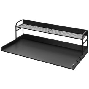 Piano di Lavoro in Legno Antiscivolo 137 x 69 cm con Scaffale a 2 Livelli, Unità di Scaffalatura Resistente all'Acqua per Lavatrice e Asciugatrice - Product Image 1