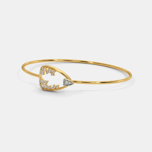 Elegante Brazalete de Oro con Diamantes Cultivados en Laboratorio con Diseño Floral en Forma de Pera - Product Image 4