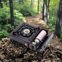 Portable 2900W Camping En Plein Air Cuisine Grill Mini Four En Acier Brûleur À Gaz Automatique Style Simple Barbecue Manuel pour L'extérieur
