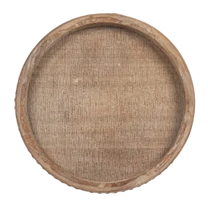 Plateau en métal moderne pour hôtels et restaurants haut de gamme, plateau de service rond en bois écologique, fait main, style américain - Product Image 5