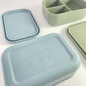 3-Compartment 700ml Silicone <b>Lunch</b> <b>Box</b>-Leak-Resistant Microwave Safe Food-Grade <b>Bento</b> Tray <b>for</b> Kids <b>Adults</b> & On-the-Go Meals - Product Image 5