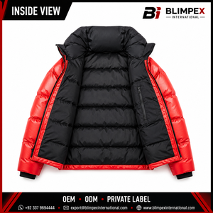 OEM Custom Mens Streetwear High Gloss <b>Waterproof</b> Eco-Friendly Puffer Jacket Oversized <b>Padded</b> Hood Winter <b>Coat</b> Custom Logo Direct - Product Image 3