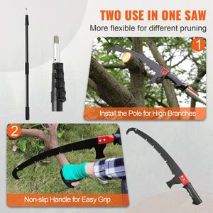 Lightweight Aluminum Manual <b>Pole</b> Saw 4.9-20 ft Extendable Tree Pruner with Sharp Steel Blade for High Branches Trimming - Product Image 2
