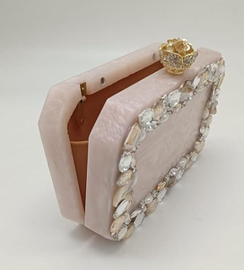 กระเป๋าคลัทช์เรซิ่นกันน้ำรักษ์โลกสำหรับเด็กผู้หญิง FAIZA CRAFT ของขวัญแต่งงานสุดเก๋ ตกแต่งสวยงามสำหรับงานปาร์ตี้และการเดินทาง - Product Image 6