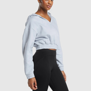 Nueva Sudadera con Capucha Corta para Mujer, Estilo Único, Cuello en V, Manga Larga, Sudadera con Capucha Elegante - Product Image 4