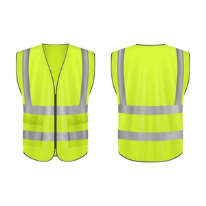 Gilet de sécurité haute visibilité, gilet réfléchissant de signalisation, ANSI EN ISO 20471 Classe 2, polyester, pour travaux routiers - Product Image 1