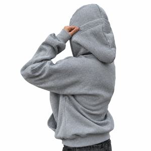 Sudadera con capucha doble personalizada para mujer, con cremallera, de poliéster y algodón, informal, con máscara facial integrada y ajuste holgado - Product Image 2