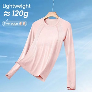 เสื้อยืดโยคะแขนยาวรัดรูปสำหรับผู้หญิงขายส่งจากเมืองเซียลคอต เสื้อรัดกล้ามเนื้อสำหรับออกกำลังกาย ป้องกันการระคายเคือง รับผลิตแบรนด์ตามสั่ง - Product Image 6