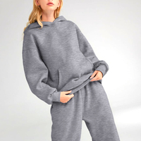 Nouvel Arrivage 2026 – Ensemble Sweat à Capuche Oversize Personnalisé pour Femme – Survêtement Décontracté en Polaire – Vente en Gros OEM – Vêtements de Détente en Mélange de Coton