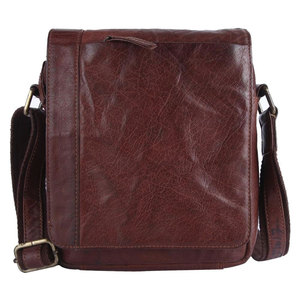 กระเป๋าคาดลำตัว SALVA LEATHER ผ้าแคนวาส สีน้ำตาล สไตล์วินเทจ กระเป๋าสะพายข้างผู้ชาย มีช่องซิป สายปรับได้ ความจุตามสั่ง - Product Image 2