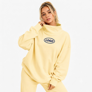 Women's Oversized Mockneck Sweatshirt Heavy Cotton Fleece Blank Premium Creator Apparel - Product Image 1