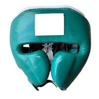 Ensemble de boxe professionnel personnalisé en cuir de vachette avec protège-gland lacé, protège-tête et équipement de protection d'entraînement anti-humidité