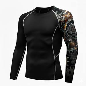 Camiseta de Compresión Sublimada Personalizada - Camiseta de Manga Larga para Entrenamiento de BJJ para Hombre - Product Image 6