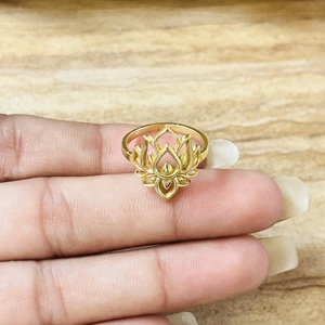 Luxury Boho Brass Lotus <b>Rings</b> 18K Gold Plated Floral <b>Statement</b> Cutout Wedding Gift <b>Rings</b> for Women Wholesale/OEM/ODM - Product Image 3