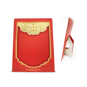 Tarjeta de felicitación personalizada de lujo de alta calidad, invitación de boda, Mini soporte de menú de mesa de papel de boda personalizado - Product Image 1