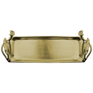 Plateau de vanité en acier inoxydable brillant avec finition dorée, plateau de service moderne de luxe pour salle de bain, pièce maîtresse décorative pour table ou bureau - Product Image 3