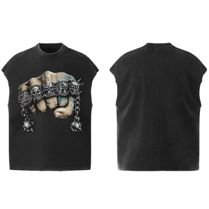 Camiseta sin Mangas Extra Grande Personalizada para Hombre, Estampado Gráfico de Tatuajes, Ropa Urbana, Proveedor Mayorista OEM, Fabricante al por Mayor - Product Image 1