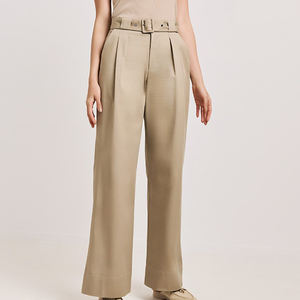 Pantalones de Mujer de Algodón de Alta Calidad, Corte Acampanado, Elegantes, de Cintura Alta, Pierna Ancha, al por Mayor, Ropa Casual de Oficina y Urbana para Mujer - Product Image 4