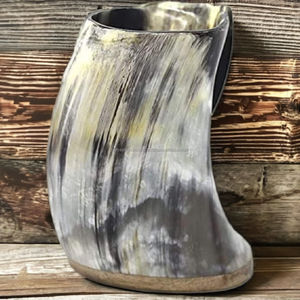 Jarra de Cerveza Estilo Natural de Cuerno de Búfalo con Capacidad de 500 ml para Café y Té, Agata - Product Image 1