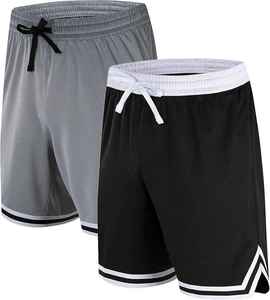 กางเกงขาสั้นกีฬาผู้ชายแบบสวมใส่สบายสำหรับฤดูร้อน  ผ้าโพลีเอสเตอร์ถัก  ไซส์พลัส  รับสกรีนโลโก้ตามสั่ง  เหมาะสำหรับใส่เล่นบาสเก็ตบอล - Product Image 3