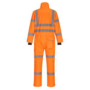 PUFFIN SPORTS Custom OEM ODM High Visibility Orange <b>Work</b> <b>Overalls</b> With Reflective Stripes And Black Accents <b>For</b> <b>Men</b> - Product Image 5