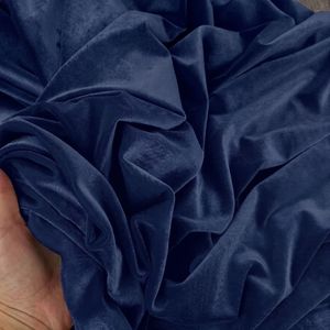 Tissu en velours bleu marine élégant et moderne, 100 % polyester, poids moyen, tissé uni, séchage rapide, respirant, pour rideaux et vêtements pour filles - Product Image 6