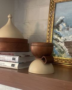 Elite Wooden Incense <b>Burner</b> Hand-Made Sandalwood Incense <b>Burner</b> With Geometric Carving And Gold Inner Lid Aromatic Decor <b>Burner</b> - Product Image 5
