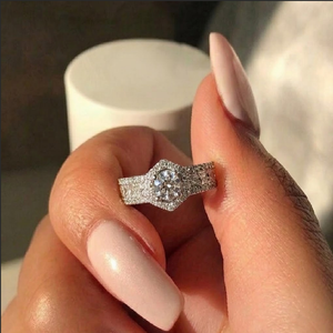 China Wholesale Jewelry 18k Solid White Gold Classic Real Diamond Solitaire Semi Mount Engagement Wedding Party Ring Women - Product Image 3