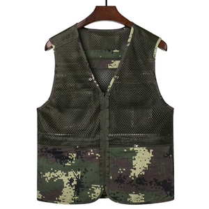 Gilet de chasse en gros pour hommes, style vintage, respirant, camouflage, en maille, sans manches, avec doublure et poches - Product Image 3