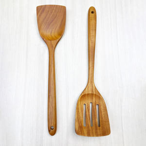 Meilleur prix réduit sur les ustensiles de cuisine en bois naturel, vente en gros de spatules en bois pour poêles antiadhésives - Product Image 1