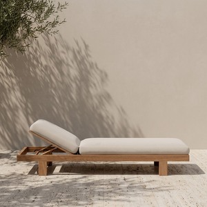 Comfortable Teak Patio Sunbed Weather Resistant Reclining Chaise Grade AB Slat <b>Daybed</b> Resort Hotel Project Supply SVLK - Product Image 1