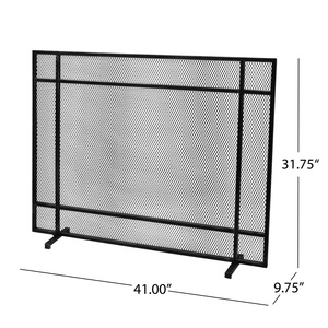 Protector de Chimenea Minimalista Industrial de Malla Metálica, Resistente al Calor, para Chimeneas Independientes - Product Image 2