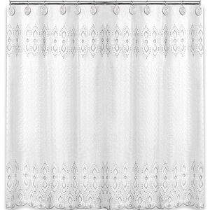 Monaco 12pc Classic Luxury Contemporary Design Bathroom Shower <b>Curtain</b> Set with 12 <b>Hooks</b> - Product Image 3