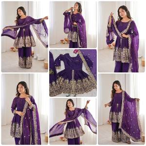 Women's Beautiful Party Wear Kediya-Palazzo and Fancy Dupatta Set new design for 2026 Womens Embroidered Salwar - Product Image 4