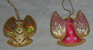 Beautiful Colorful Shiny Handmade Zari Embroidery Christmas Festival <b>Ornaments</b> In <b>Fairy</b> Shape For Christmas Tree Decoration - Product Image 2