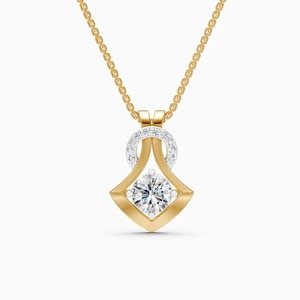 จี้เพชรเลี้ยงในห้องปฏิบัติการขนาด 0.82 กะรัต ดีไซน์หรูหราทันสมัย ทำจากทอง 9K สีเหลือง ขาว และโรสโกลด์ - Product Image 3