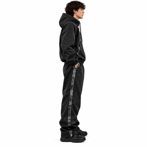 Ensemble veste coupe-vent à capuche imperméable noire pour homme et pantalon cargo Techwear Outdoor Streetwear - Product Image 4