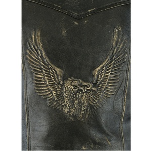 Gilet décontracté pour homme en cuir véritable à col mandarin, coupe personnalisée avant/arrière avec logo, grande taille, coupe-vent et respirant, Keven Impex KI-4508 2026 - Product Image 5